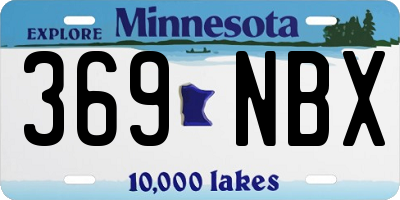 MN license plate 369NBX