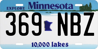 MN license plate 369NBZ