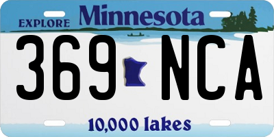 MN license plate 369NCA
