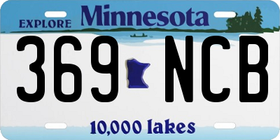 MN license plate 369NCB
