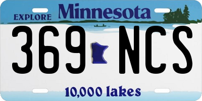MN license plate 369NCS