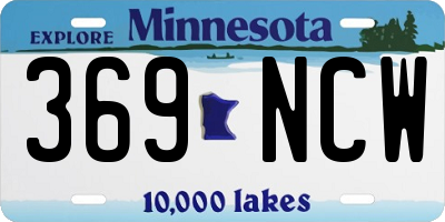 MN license plate 369NCW