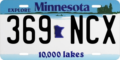 MN license plate 369NCX