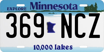 MN license plate 369NCZ