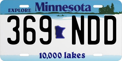 MN license plate 369NDD