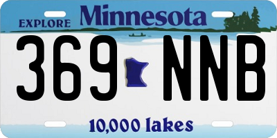 MN license plate 369NNB