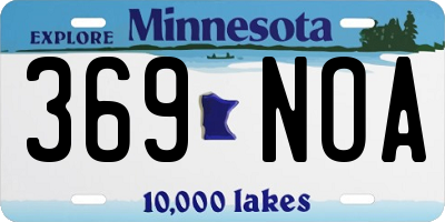MN license plate 369NOA