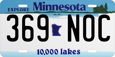 MN license plate 369NOC