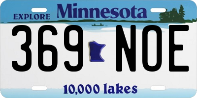 MN license plate 369NOE