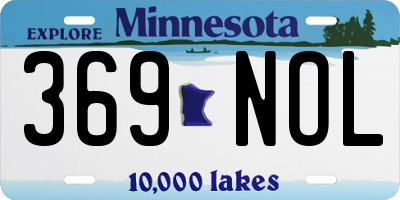 MN license plate 369NOL