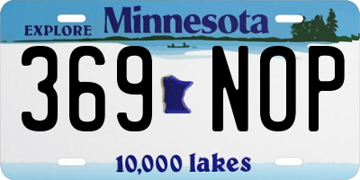 MN license plate 369NOP