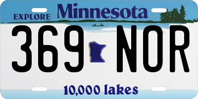 MN license plate 369NOR