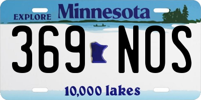 MN license plate 369NOS