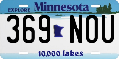 MN license plate 369NOU