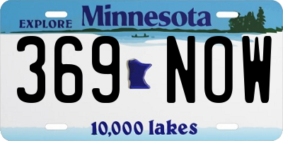 MN license plate 369NOW