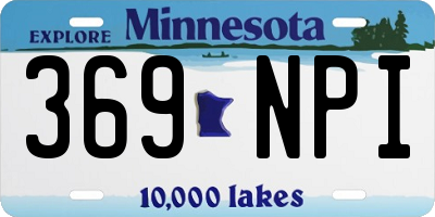 MN license plate 369NPI