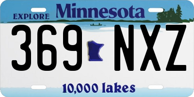 MN license plate 369NXZ
