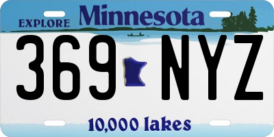 MN license plate 369NYZ