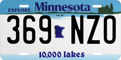 MN license plate 369NZO