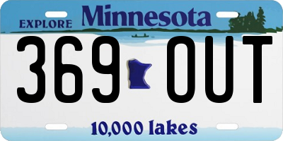 MN license plate 369OUT