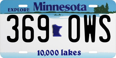 MN license plate 369OWS