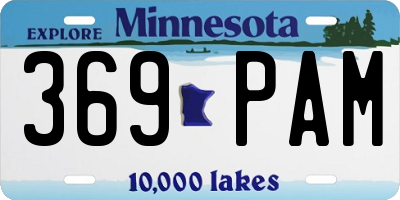 MN license plate 369PAM