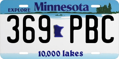 MN license plate 369PBC
