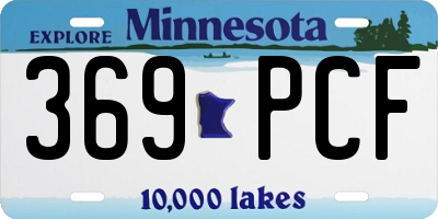MN license plate 369PCF