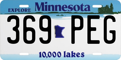 MN license plate 369PEG