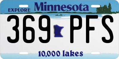 MN license plate 369PFS
