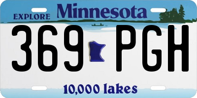 MN license plate 369PGH