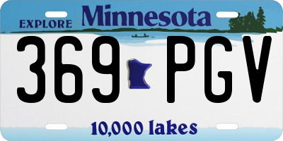 MN license plate 369PGV