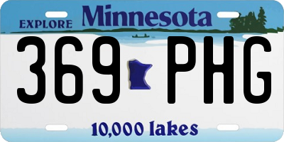 MN license plate 369PHG