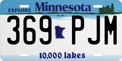 MN license plate 369PJM