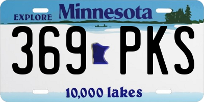 MN license plate 369PKS