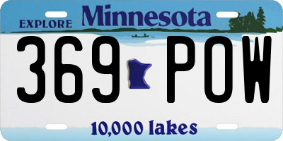 MN license plate 369POW