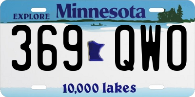 MN license plate 369QWO