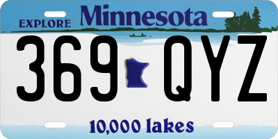 MN license plate 369QYZ