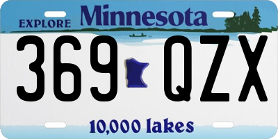 MN license plate 369QZX
