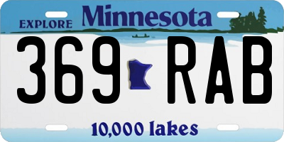 MN license plate 369RAB