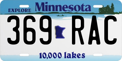 MN license plate 369RAC