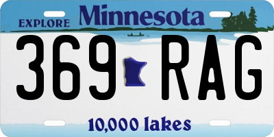 MN license plate 369RAG