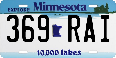 MN license plate 369RAI