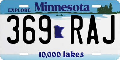 MN license plate 369RAJ