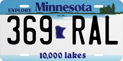 MN license plate 369RAL