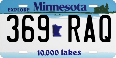 MN license plate 369RAQ