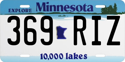 MN license plate 369RIZ