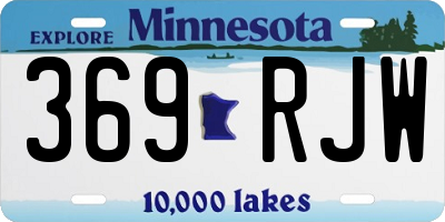 MN license plate 369RJW