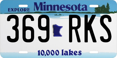 MN license plate 369RKS