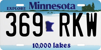 MN license plate 369RKW